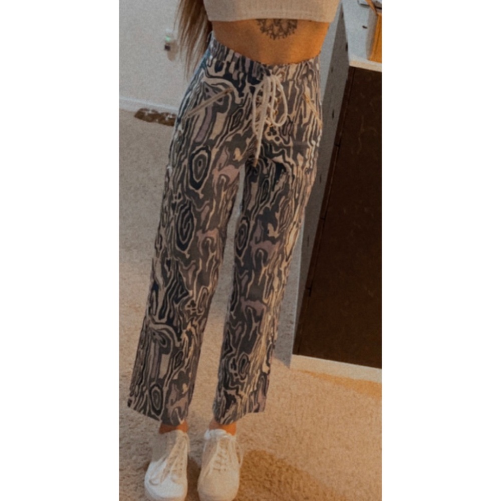 Blue & White Zebra Print Pants